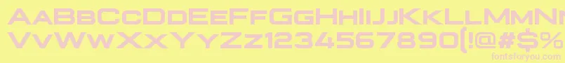 Plateia Bold-Schriftart – Rosa Schriften auf gelbem Hintergrund