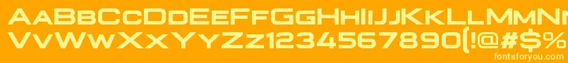 Plateia Bold Font – Yellow Fonts on Orange Background