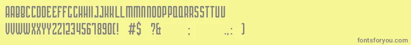 PLATINA-Schriftart – Graue Schriften auf gelbem Hintergrund