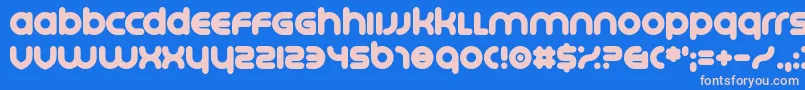 Platonica Font – Pink Fonts on Blue Background