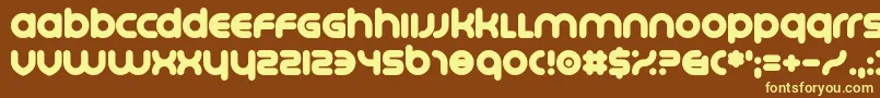 Platonica-Schriftart – Gelbe Schriften auf braunem Hintergrund