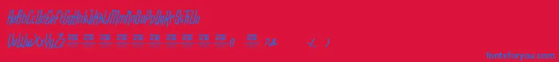 RaimooPersonalUse Font – Blue Fonts on Red Background