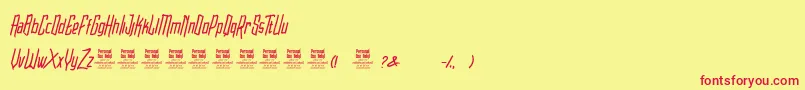 RaimooPersonalUse Font – Red Fonts on Yellow Background