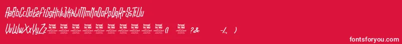 フォントRaimooPersonalUse – 赤い背景に白い文字