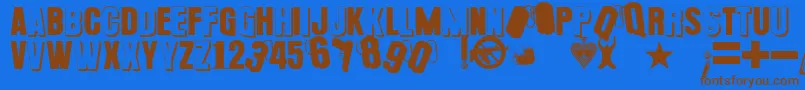 PLATOoN Font – Brown Fonts on Blue Background