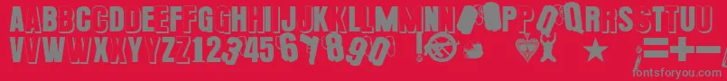 PLATOoN Font – Gray Fonts on Red Background