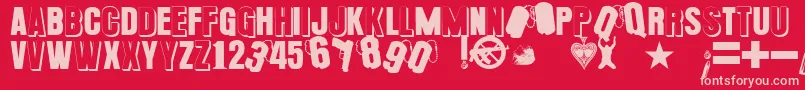 PLATOoN Font – Pink Fonts on Red Background