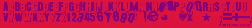 PLATOoN Font – Purple Fonts on Red Background