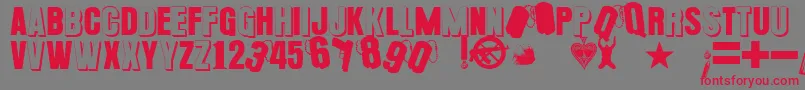 PLATOoN Font – Red Fonts on Gray Background