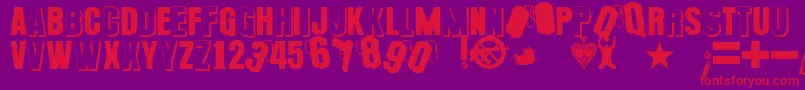 PLATOoN Font – Red Fonts on Purple Background