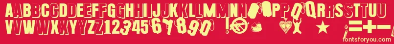PLATOoN Font – Yellow Fonts on Red Background