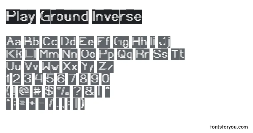 Schriftart Play Ground Inverse – Alphabet, Zahlen, spezielle Symbole