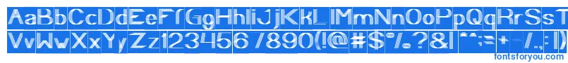 フォントPlay Ground Inverse – 白い背景に青い文字