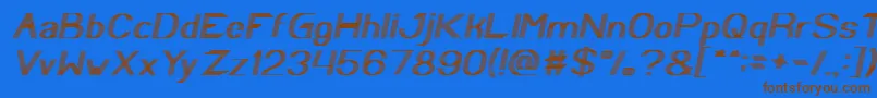 Шрифт Play Ground Italic – коричневые шрифты на синем фоне