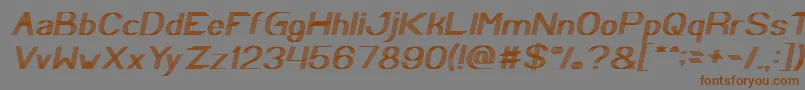Fonte Play Ground Italic – fontes marrons em um fundo cinza