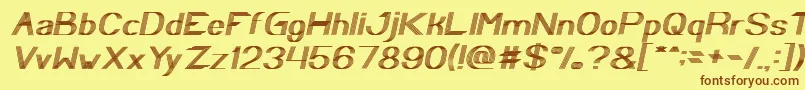 Czcionka Play Ground Italic – brązowe czcionki na żółtym tle