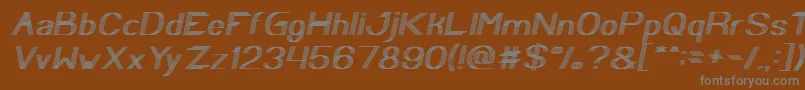 フォントPlay Ground Italic – 茶色の背景に灰色の文字