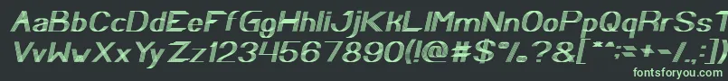 フォントPlay Ground Italic – 黒い背景に緑の文字