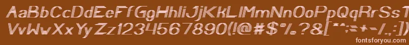 Fonte Play Ground Italic – fontes rosa em um fundo marrom