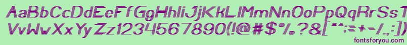 Play Ground Italic-Schriftart – Violette Schriften auf grünem Hintergrund