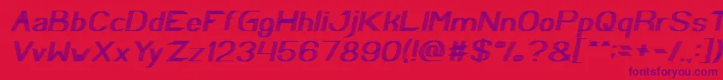 Play Ground Italic-Schriftart – Violette Schriften auf rotem Hintergrund