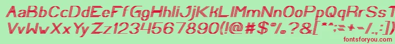 Play Ground Italic Font – Red Fonts on Green Background