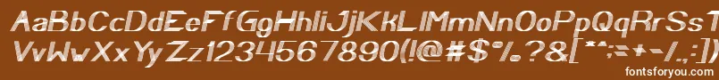 フォントPlay Ground Italic – 茶色の背景に白い文字