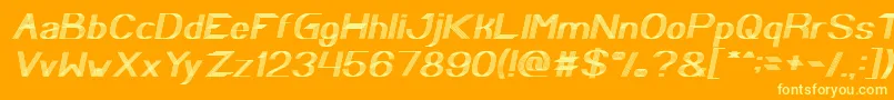 Play Ground Italic-Schriftart – Gelbe Schriften auf orangefarbenem Hintergrund