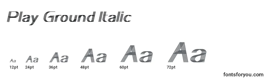 Größen der Schriftart Play Ground Italic