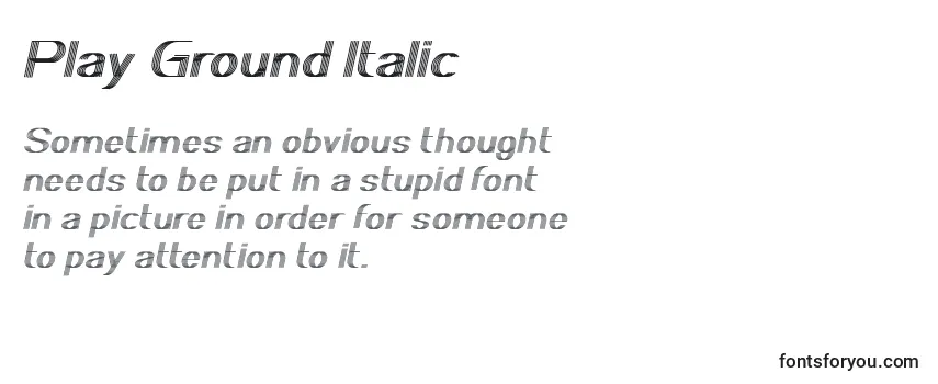 Play Ground Italic Font