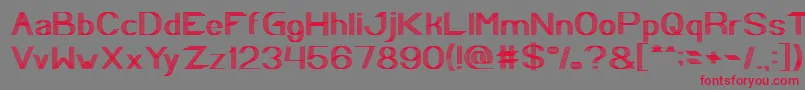 Play Ground-Schriftart – Rote Schriften auf grauem Hintergrund