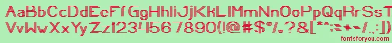 Play Ground Font – Red Fonts on Green Background