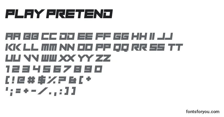 Play Pretend Font – alphabet, numbers, special characters
