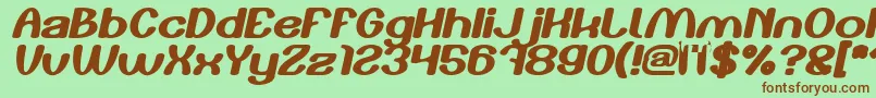 Play The Game Bold Italic Font – Brown Fonts on Green Background