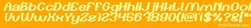 Play The Game Bold Italic Font – Yellow Fonts on Orange Background