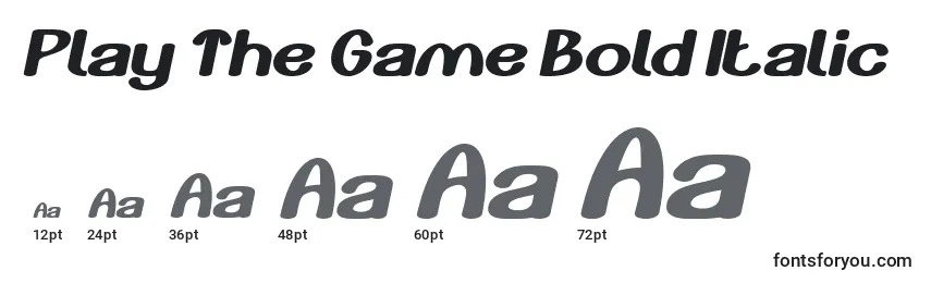 Größen der Schriftart Play The Game Bold Italic