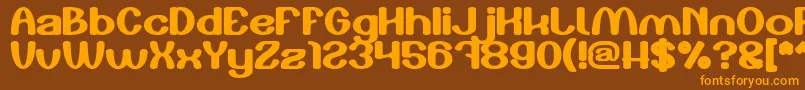 Play The Game Bold Font – Orange Fonts on Brown Background