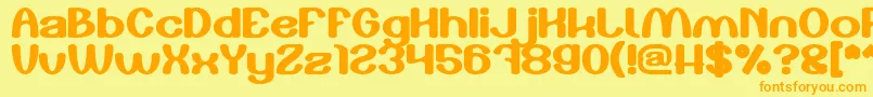 Play The Game Bold Font – Orange Fonts on Yellow Background