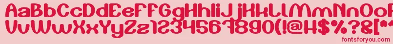 Play The Game Bold Font – Red Fonts on Pink Background