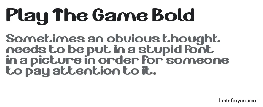 Play The Game Bold Font