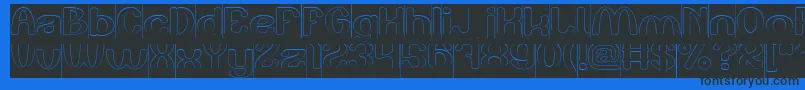 Шрифт Play The Game Hollow Inverse – чёрные шрифты на синем фоне