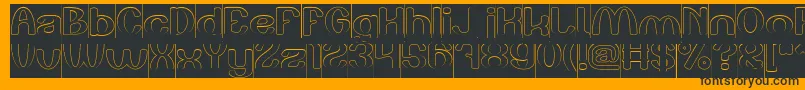 Czcionka Play The Game Hollow Inverse – czarne czcionki na pomarańczowym tle