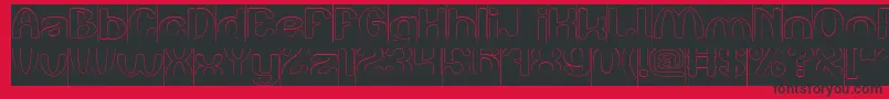 Шрифт Play The Game Hollow Inverse – чёрные шрифты на красном фоне
