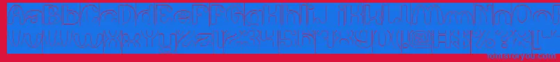 Play The Game Hollow Inverse Font – Blue Fonts on Red Background