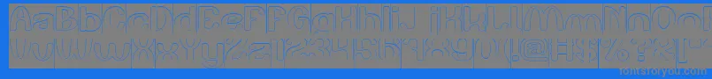 Play The Game Hollow Inverse-fontti – harmaat kirjasimet sinisellä taustalla
