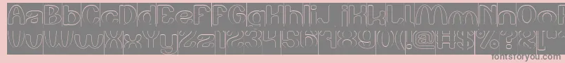 Play The Game Hollow Inverse Font – Gray Fonts on Pink Background