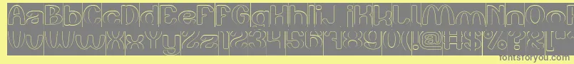 Play The Game Hollow Inverse Font – Gray Fonts on Yellow Background