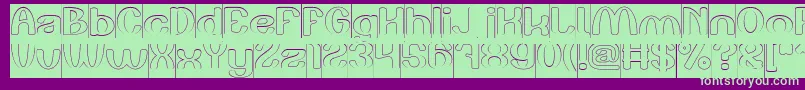 Play The Game Hollow Inverse Font – Green Fonts on Purple Background