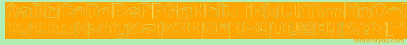 Play The Game Hollow Inverse Font – Orange Fonts on Green Background