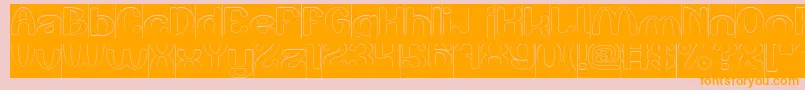 Play The Game Hollow Inverse Font – Orange Fonts on Pink Background